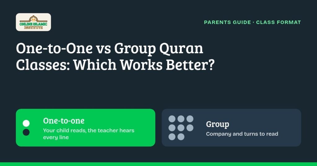 One-to-one vs group Quran classes: a comparison guide for parents in India